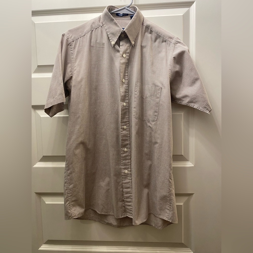 Men's Casual Tan Checkered Shirt